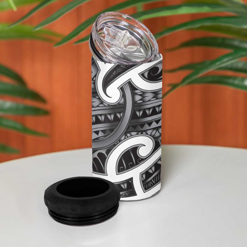 Aotearoa Maori Kowhaiwhai 4 in 1 Can Cooler Tumbler Kiwikiwi Puhoro and Patiki LT9 - Polynesian Pride