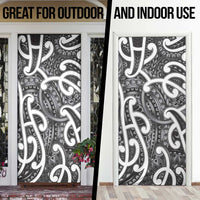 Aotearoa Maori Kowhaiwhai Door Cover Kiwikiwi Puhoro and Patiki