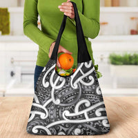 Aotearoa Maori Kowhaiwhai Grocery Bag Kiwikiwi Puhoro and Patiki