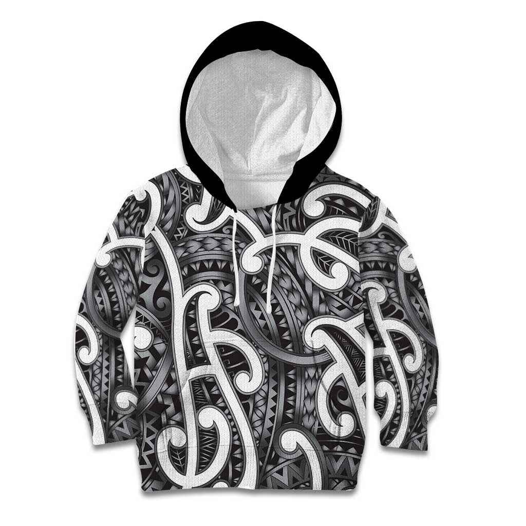 Aotearoa Maori Kowhaiwhai Kid Hoodie Kiwikiwi Puhoro and Patiki