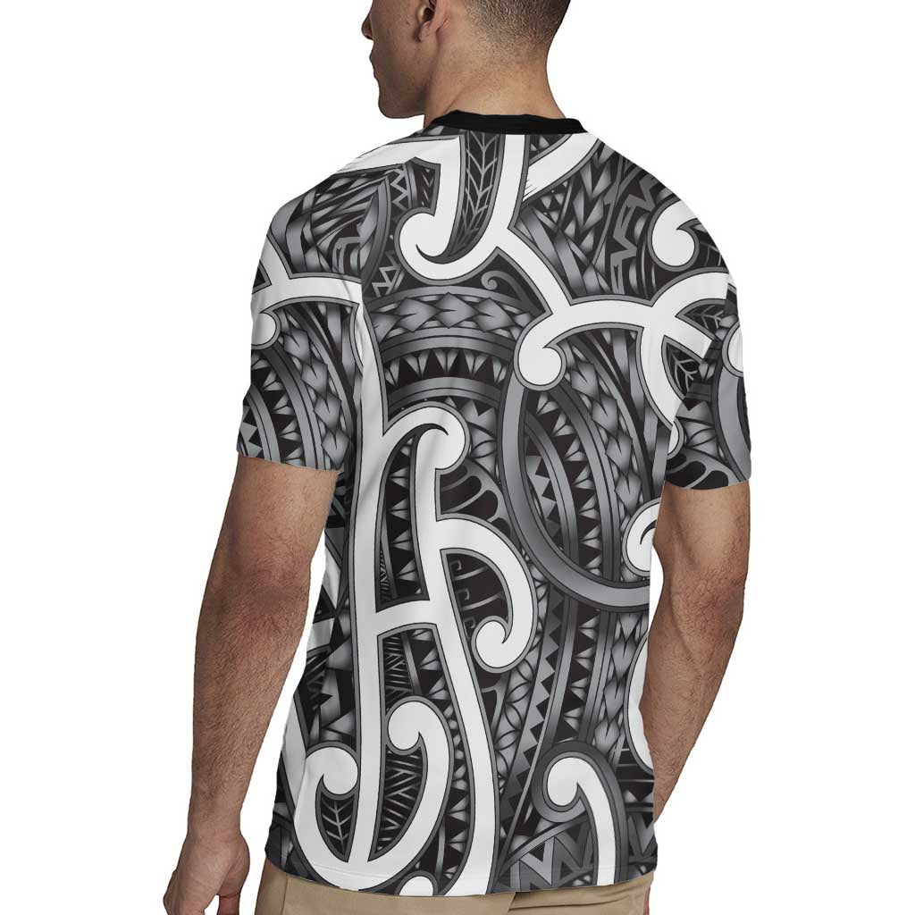 Aotearoa Maori Kowhaiwhai Rugby Jersey Kiwikiwi Puhoro and Patiki LT9 - Polynesian Pride