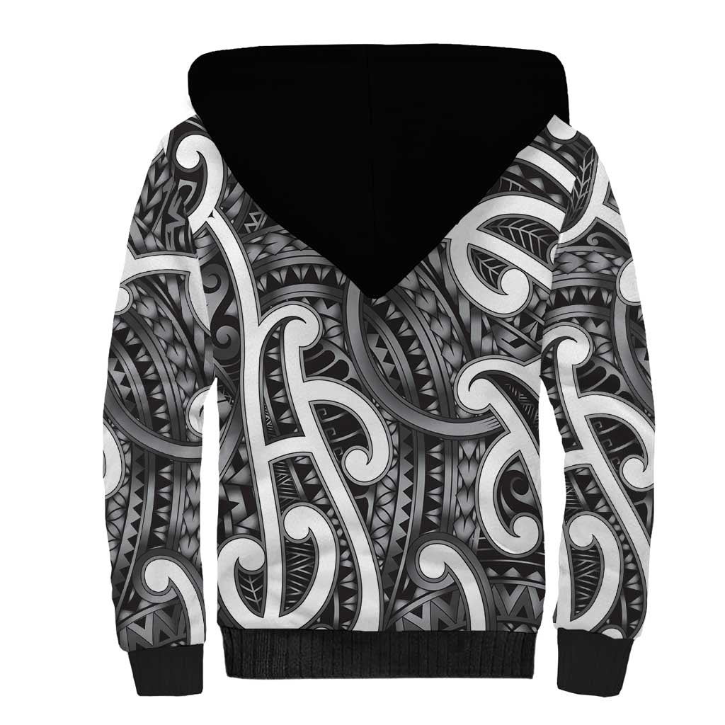 Aotearoa Maori Kowhaiwhai Sherpa Hoodie Kiwikiwi Puhoro and Patiki LT9 - Polynesian Pride