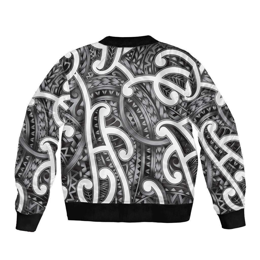 Aotearoa Maori Kowhaiwhai Sleeve Zip Bomber Jacket Kiwikiwi Puhoro and Patiki LT9 - Polynesian Pride
