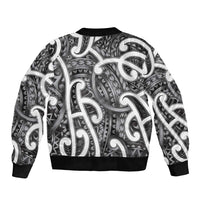 Aotearoa Maori Kowhaiwhai Sleeve Zip Bomber Jacket Kiwikiwi Puhoro and Patiki LT9 - Polynesian Pride