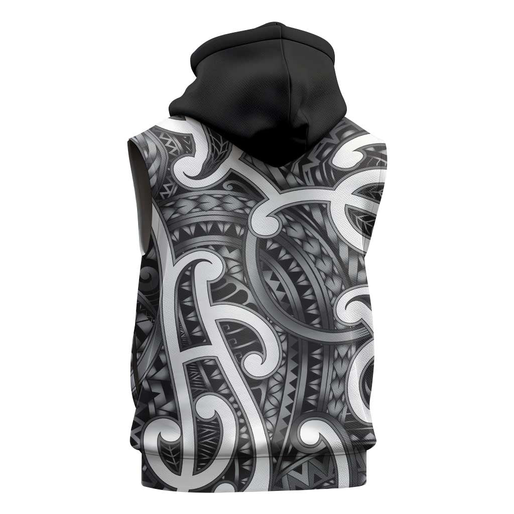 Aotearoa Maori Kowhaiwhai Sleeveless Hoodie Kiwikiwi Puhoro and Patiki LT9 - Polynesian Pride