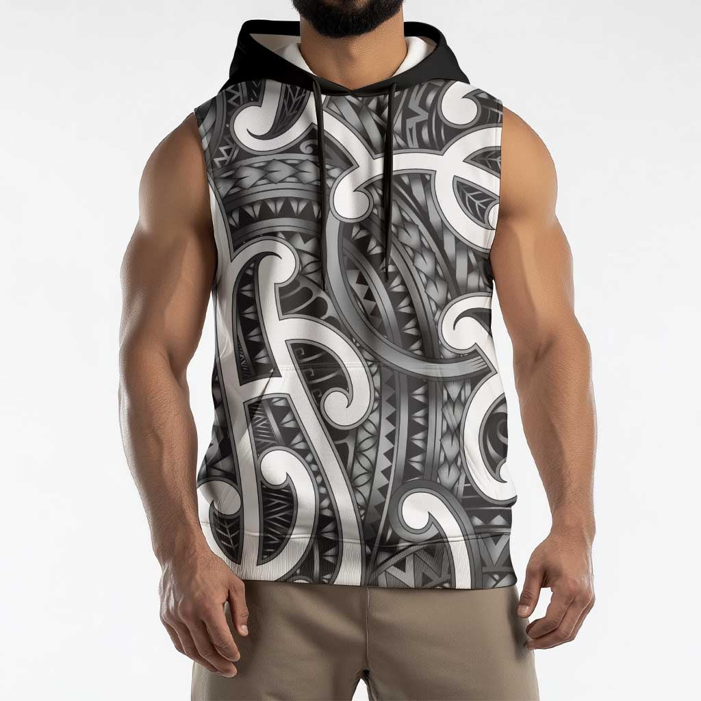 Aotearoa Maori Kowhaiwhai Sleeveless Hoodie Kiwikiwi Puhoro and Patiki LT9 - Polynesian Pride