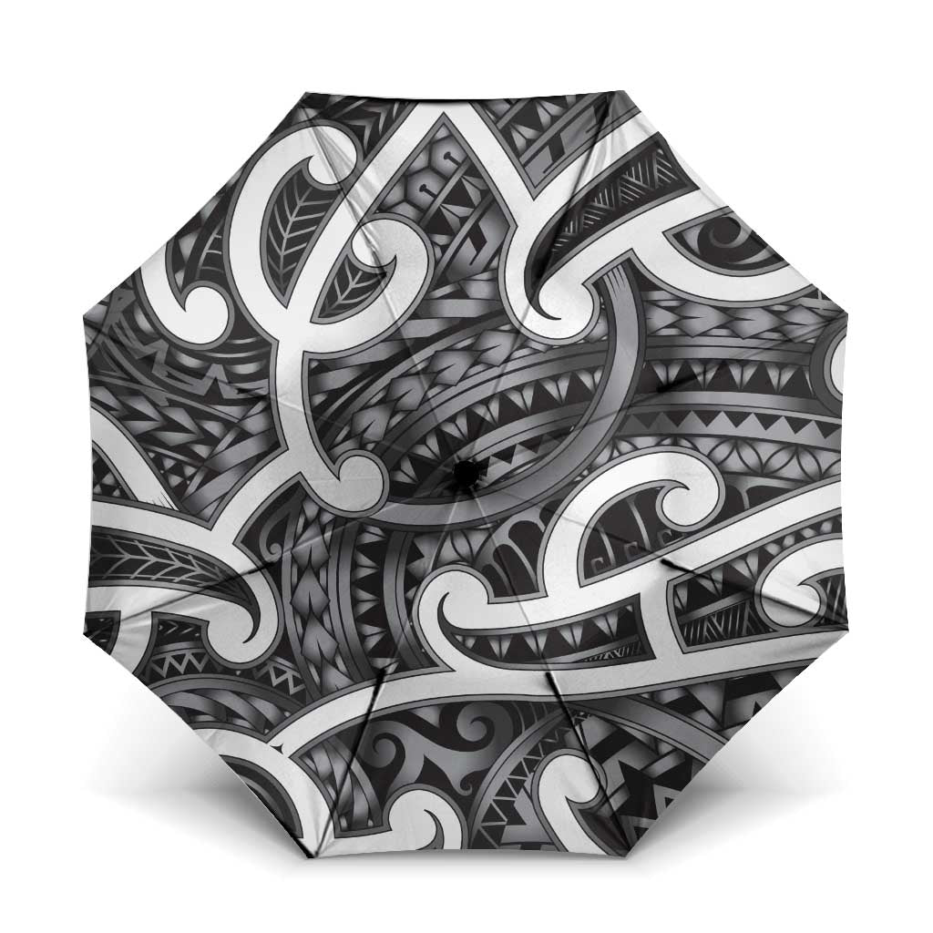 Aotearoa Maori Kowhaiwhai Umbrella Kiwikiwi Puhoro and Patiki
