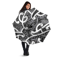 Aotearoa Maori Kowhaiwhai Umbrella Kiwikiwi Puhoro and Patiki