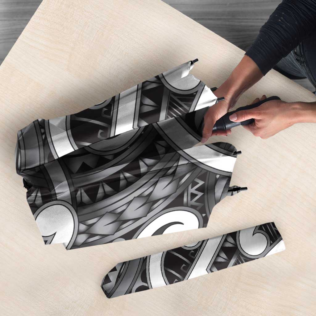 Aotearoa Maori Kowhaiwhai Umbrella Kiwikiwi Puhoro and Patiki