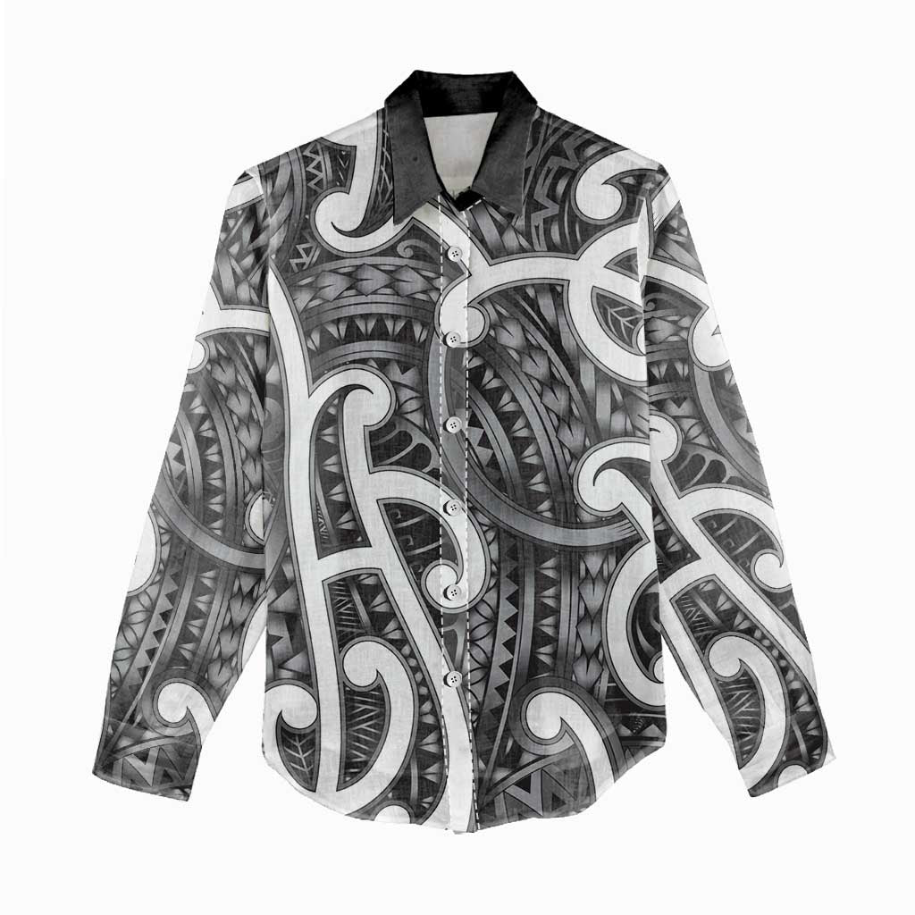 Aotearoa Maori Kowhaiwhai Women Casual Shirt Kiwikiwi Puhoro and Patiki LT9 - Polynesian Pride