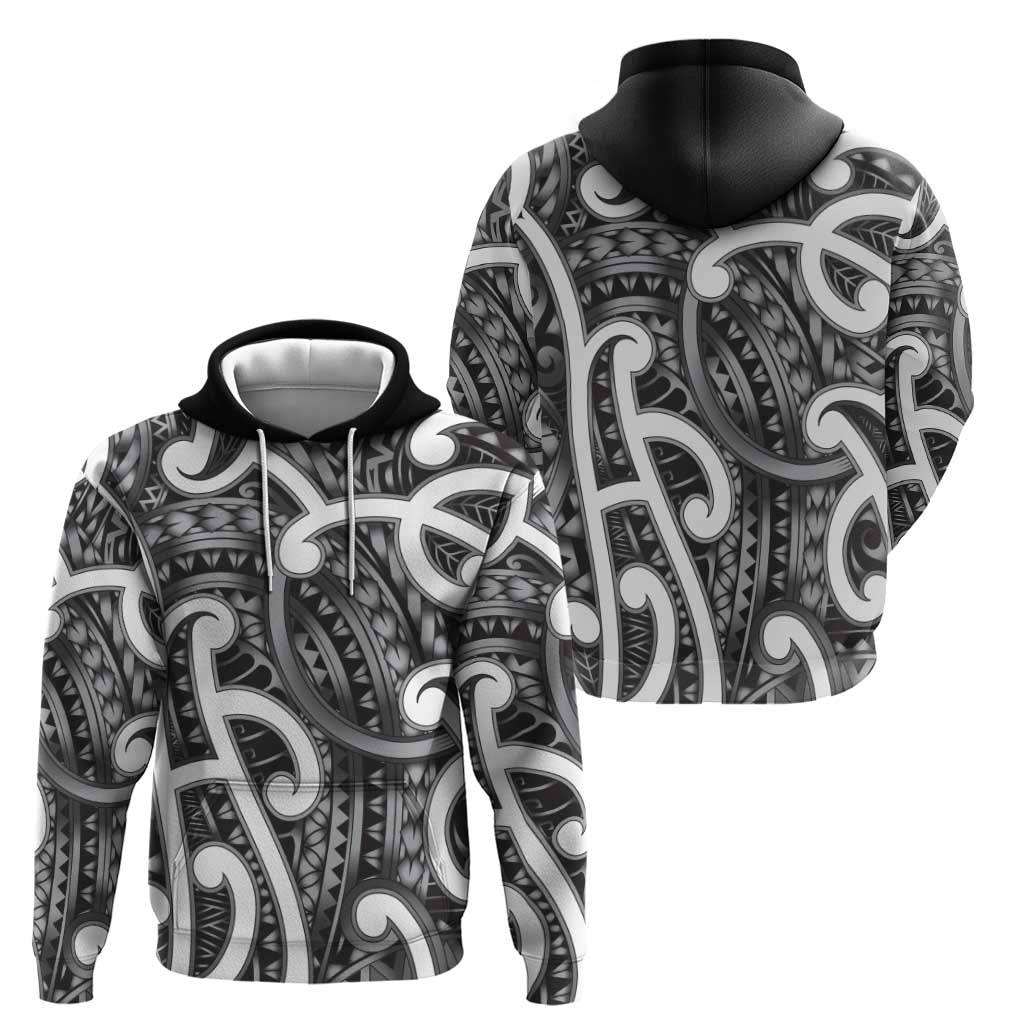 Aotearoa Maori Kowhaiwhai Zip Hoodie Kiwikiwi Puhoro and Patiki