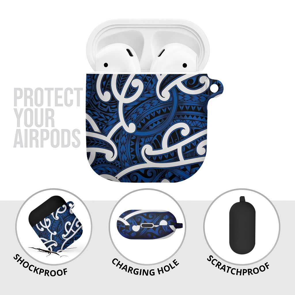 Aotearoa Maori Kowhaiwhai AirPods Case Kikorangi Puhoro and Patiki