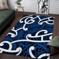 Aotearoa Maori Kowhaiwhai Area Rug Kikorangi Puhoro and Patiki