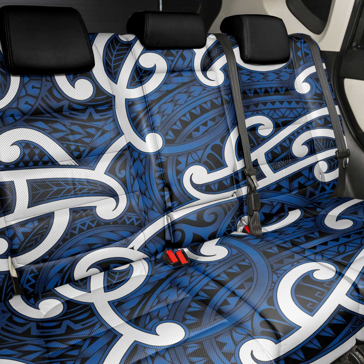 Aotearoa Maori Kowhaiwhai Back Car Seat Cover Kikorangi Puhoro and Patiki LT9 - Polynesian Pride
