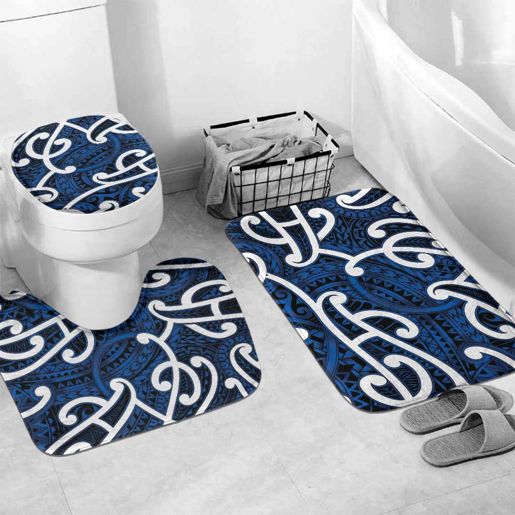 Aotearoa Maori Kowhaiwhai Bathroom Set Kikorangi Puhoro and Patiki