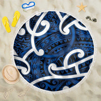 Aotearoa Maori Kowhaiwhai Beach Blanket Kikorangi Puhoro and Patiki LT9 One Size 150cm Blue - Polynesian Pride