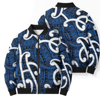 Aotearoa Maori Kowhaiwhai Bomber Puffer Jacket Kikorangi Puhoro and Patiki LT9 - Polynesian Pride