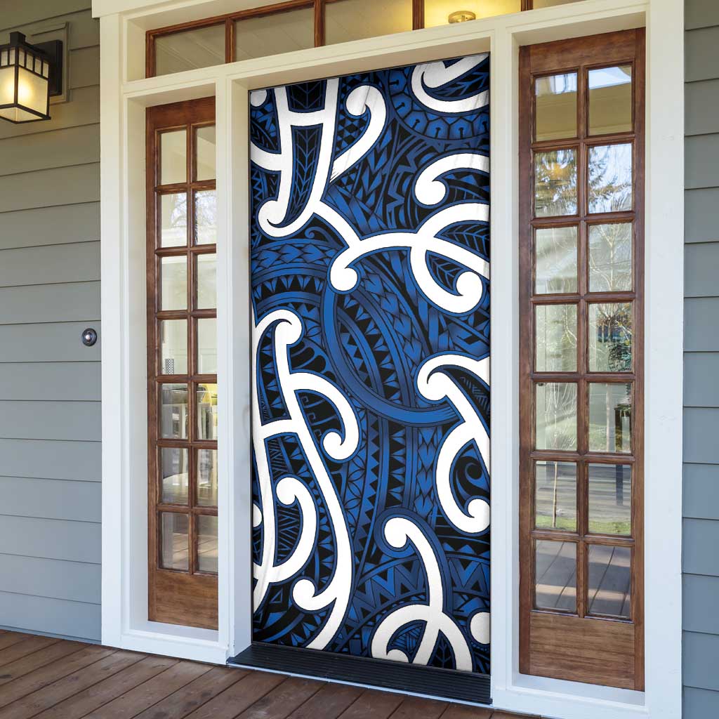 Aotearoa Maori Kowhaiwhai Door Cover Kikorangi Puhoro and Patiki LT9 - Polynesian Pride