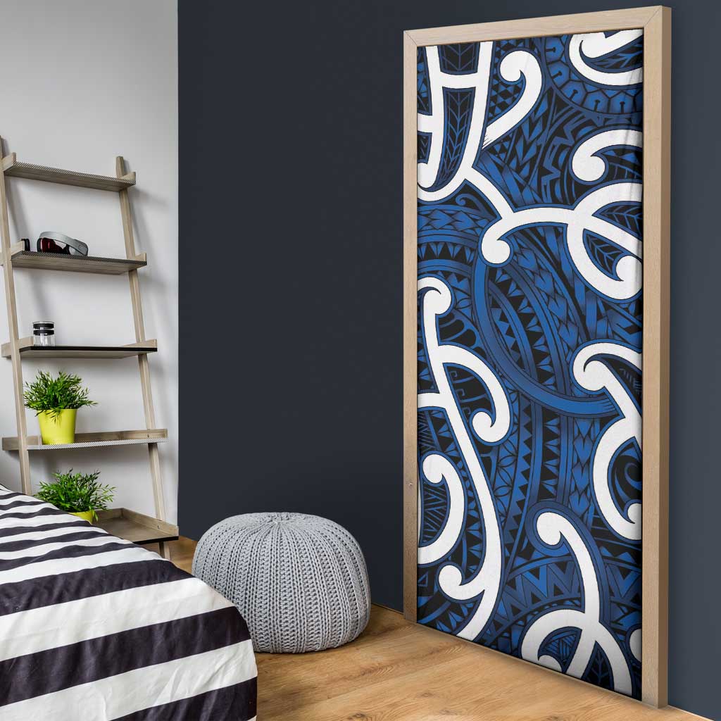 Aotearoa Maori Kowhaiwhai Door Cover Kikorangi Puhoro and Patiki LT9 - Polynesian Pride