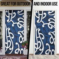 Aotearoa Maori Kowhaiwhai Door Cover Kikorangi Puhoro and Patiki LT9 - Polynesian Pride