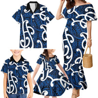 Aotearoa Maori Kowhaiwhai Family Matching Mermaid Dress and Hawaiian Shirt Kikorangi Puhoro and Patiki LT9 - Polynesian Pride