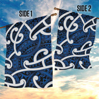 Aotearoa Maori Kowhaiwhai Garden Flag Kikorangi Puhoro and Patiki