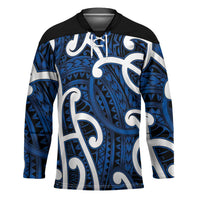 Aotearoa Maori Kowhaiwhai Hockey Jersey Kikorangi Puhoro and Patiki LT9 Unisex Blue - Polynesian Pride