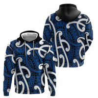 Aotearoa Maori Kowhaiwhai Hoodie Kikorangi Puhoro and Patiki LT9 - Polynesian Pride