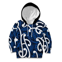 Aotearoa Maori Kowhaiwhai Kid Hoodie Kikorangi Puhoro and Patiki LT9 Hoodie Blue - Polynesian Pride