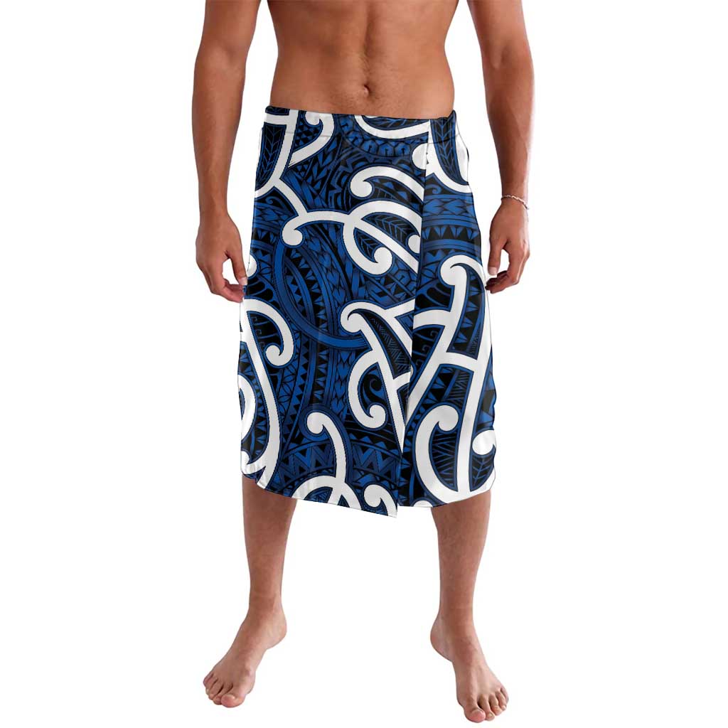 Aotearoa Maori Kowhaiwhai Lavalava Kikorangi Puhoro and Patiki LT9 Blue - Polynesian Pride