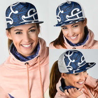 Aotearoa Maori Kowhaiwhai Mesh Trucker Cap Kikorangi Puhoro and Patiki LT9 - Polynesian Pride