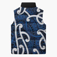 Aotearoa Maori Kowhaiwhai Sleeveless Puffer Jacket Kikorangi Puhoro and Patiki
