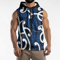 Aotearoa Maori Kowhaiwhai Sleeveless Zip Hoodie Kikorangi Puhoro and Patiki LT9 - Polynesian Pride