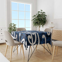 Aotearoa Maori Kowhaiwhai Tablecloth Kikorangi Puhoro and Patiki