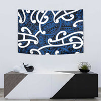 Aotearoa Maori Kowhaiwhai Tapestry Kikorangi Puhoro and Patiki