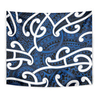 Aotearoa Maori Kowhaiwhai Tapestry Kikorangi Puhoro and Patiki