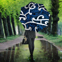 Aotearoa Maori Kowhaiwhai Umbrella Kikorangi Puhoro and Patiki