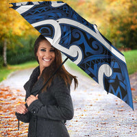 Aotearoa Maori Kowhaiwhai Umbrella Kikorangi Puhoro and Patiki