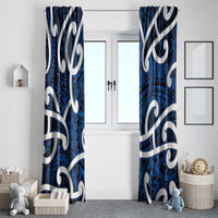 Aotearoa Maori Kowhaiwhai Window Curtain Kikorangi Puhoro and Patiki