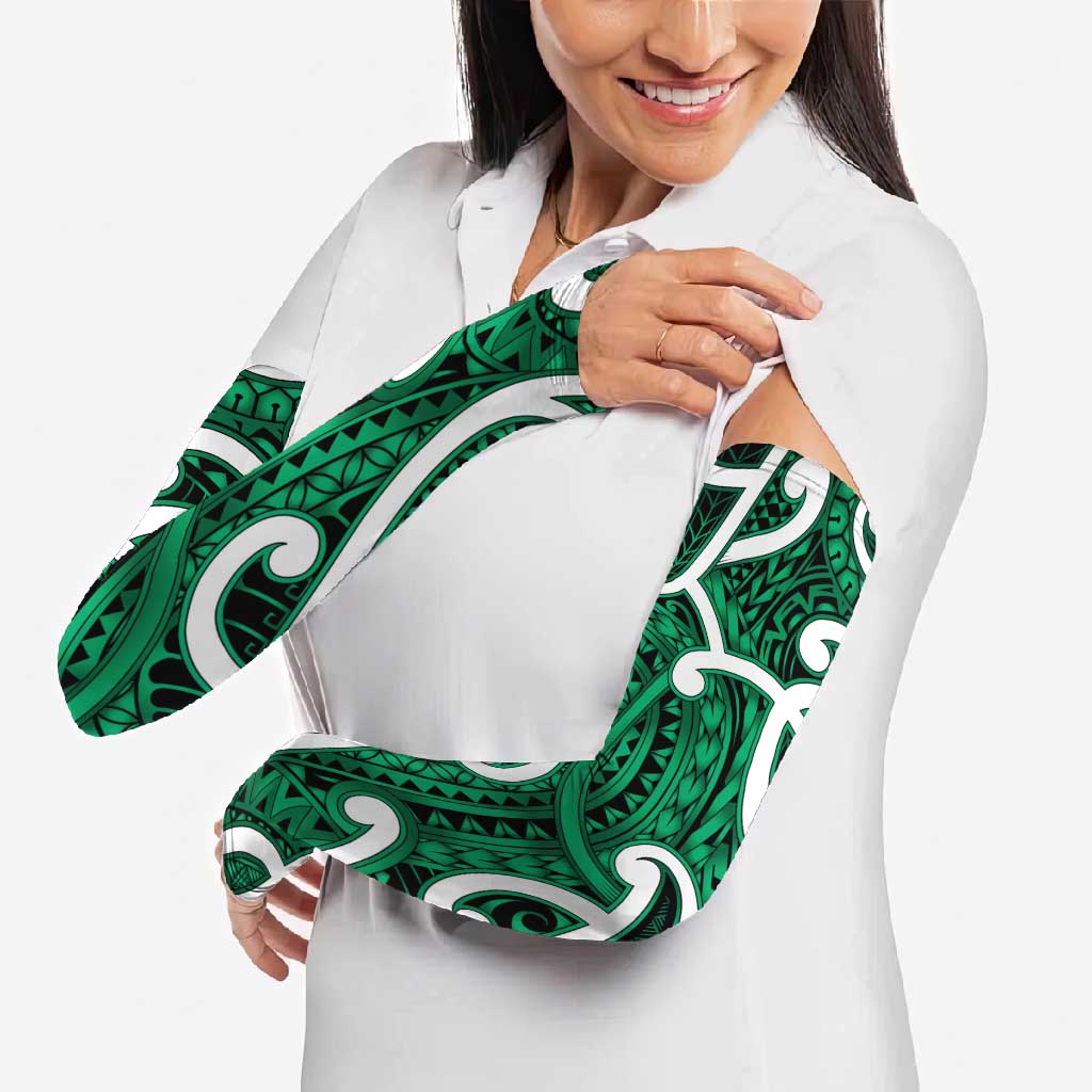 Aotearoa Maori Kowhaiwhai Arm Sleeves Kakariki Puhoro and Patiki