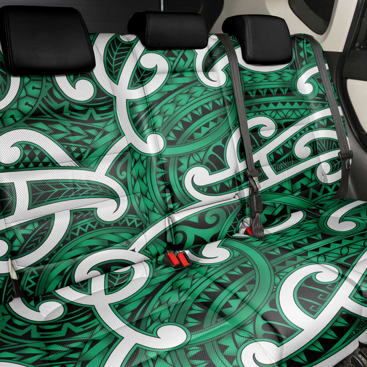 Aotearoa Maori Kowhaiwhai Back Car Seat Cover Kakariki Puhoro and Patiki