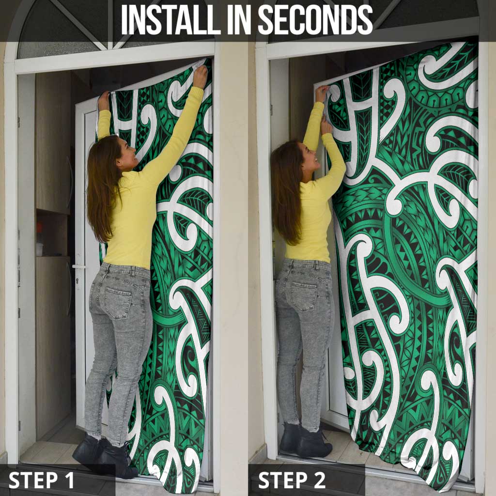 Aotearoa Maori Kowhaiwhai Door Cover Kakariki Puhoro and Patiki LT9 - Polynesian Pride