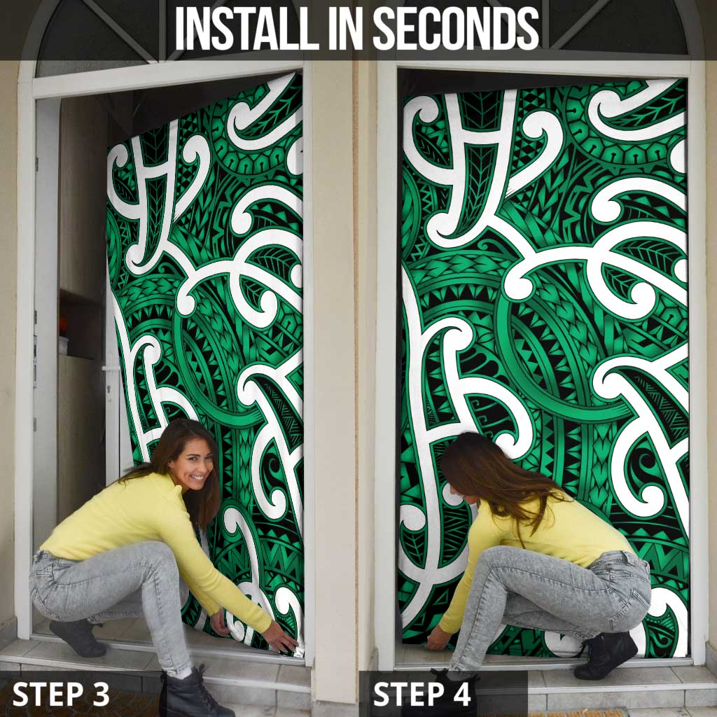 Aotearoa Maori Kowhaiwhai Door Cover Kakariki Puhoro and Patiki LT9 - Polynesian Pride