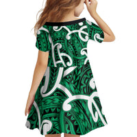 Aotearoa Maori Kowhaiwhai Family Matching Mermaid Dress and Hawaiian Shirt Kakariki Puhoro and Patiki LT9 - Polynesian Pride