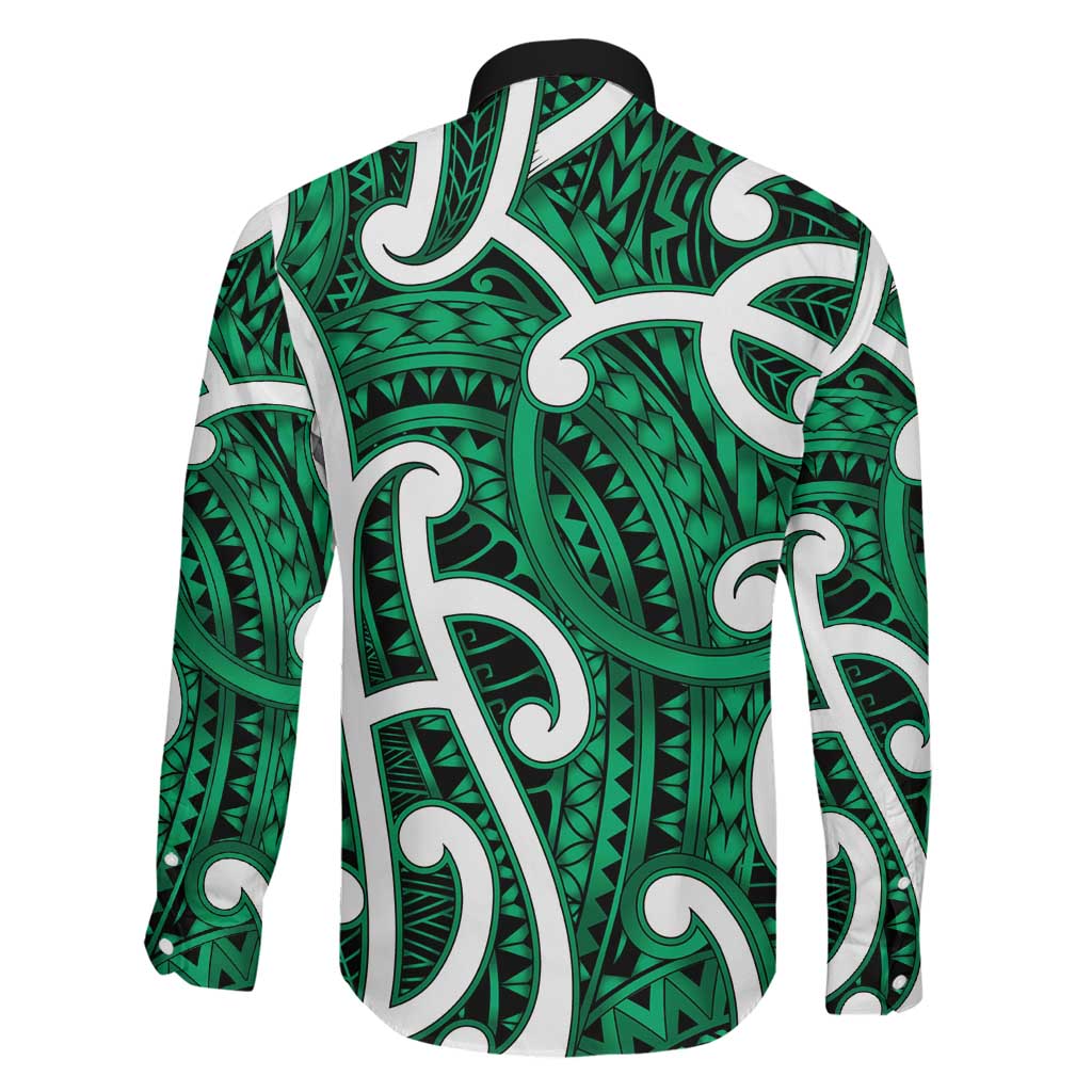 Aotearoa Maori Kowhaiwhai Family Matching Off Shoulder Maxi Dress and Hawaiian Shirt Kakariki Puhoro and Patiki LT9 - Polynesian Pride