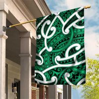 Aotearoa Maori Kowhaiwhai Garden Flag Kakariki Puhoro and Patiki