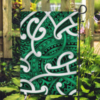 Aotearoa Maori Kowhaiwhai Garden Flag Kakariki Puhoro and Patiki