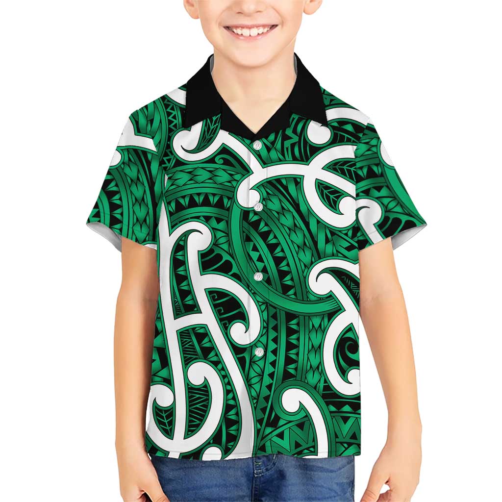 Aotearoa Maori Kowhaiwhai Hawaiian Shirt Kakariki Puhoro and Patiki LT9 - Polynesian Pride