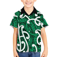 Aotearoa Maori Kowhaiwhai Hawaiian Shirt Kakariki Puhoro and Patiki LT9 - Polynesian Pride