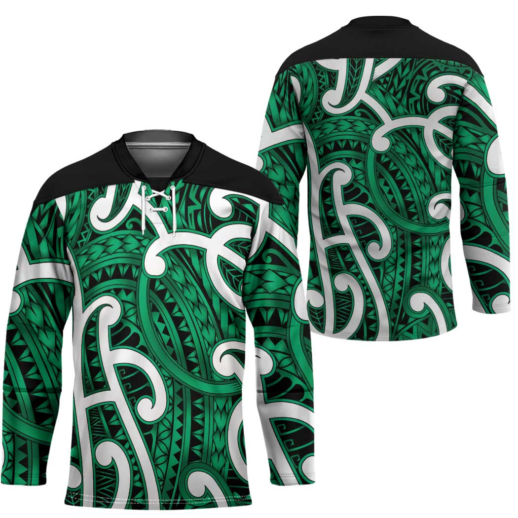 Aotearoa Maori Kowhaiwhai Hockey Jersey Kakariki Puhoro and Patiki LT9 - Polynesian Pride